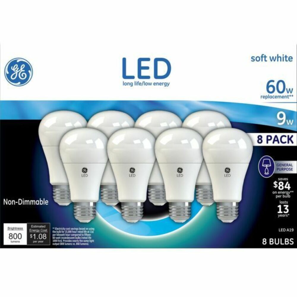60W LED Bulbs Replacement Soft White 8 Pack